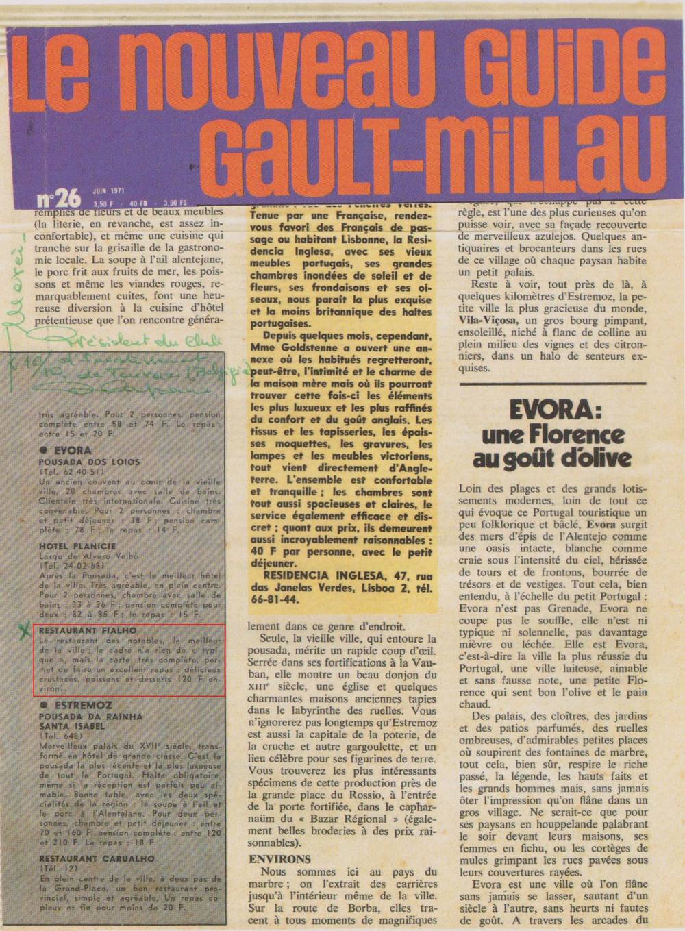 Guide Gault-millau 1971